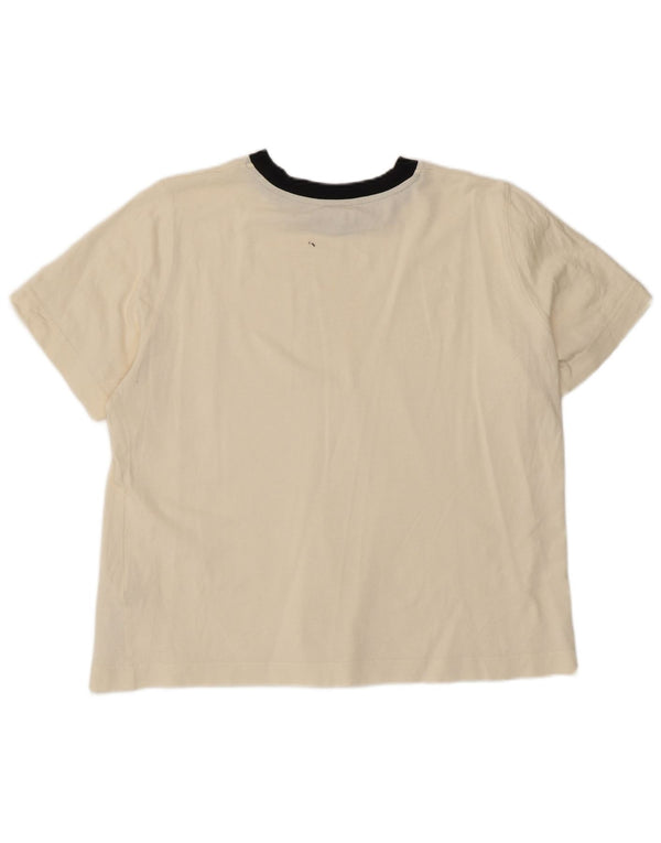 Camiseta feminina Massimo Dutti UK 18 XL algodão branco