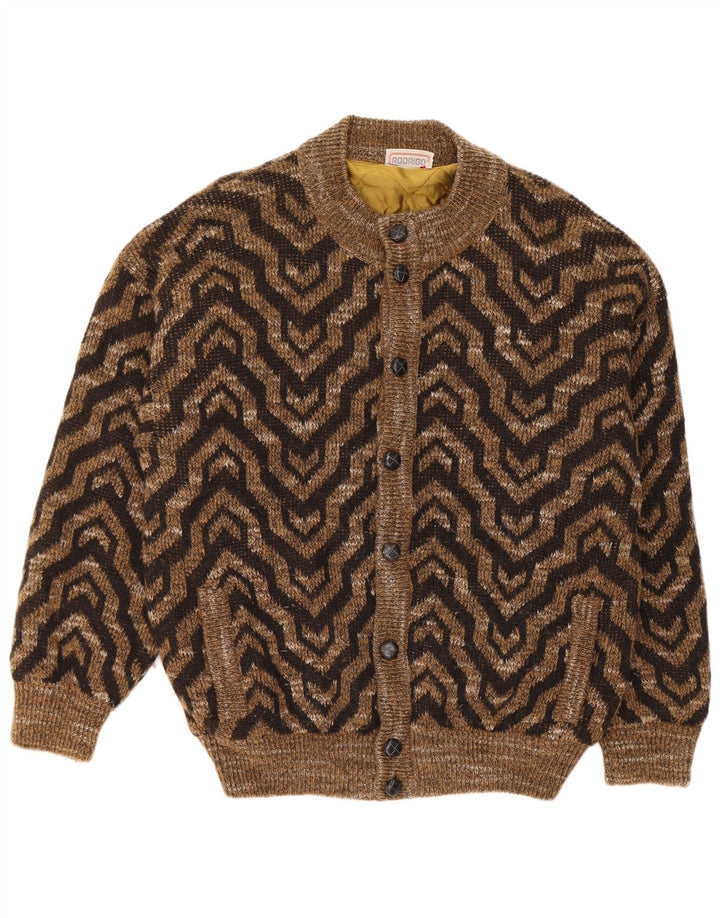 Suéter Cardigan Masculino Rodrigo XL Marrom Geométrico