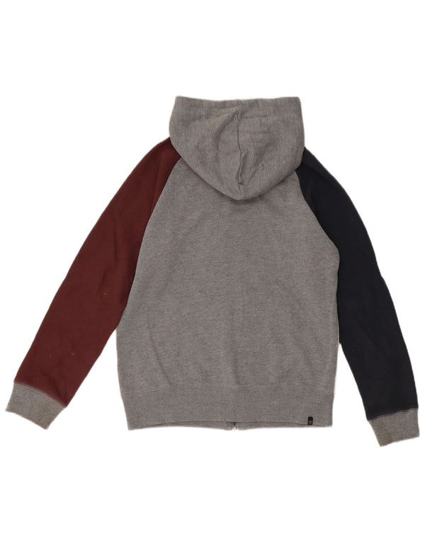 Suéter Billabong Boys Zip com capuz 13-14 anos cinza colorblock algodão