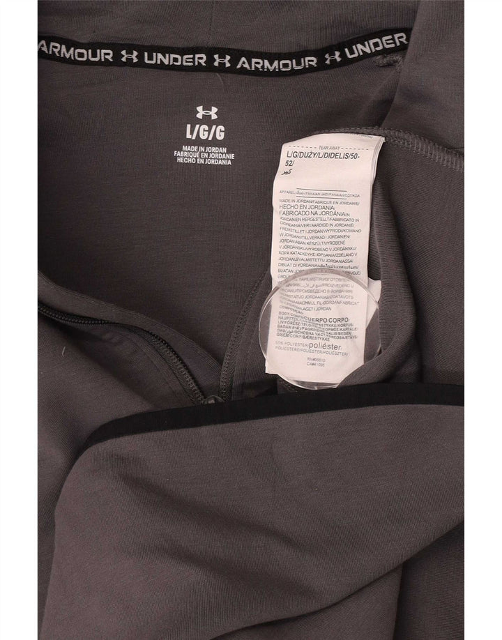 Suéter masculino Under Armour com capuz e zíper grande poliéster cinza
