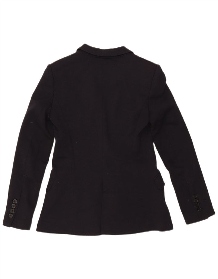 Jaqueta blazer feminina Zara com 1 botão Reino Unido 10 pequeno poliéster preto