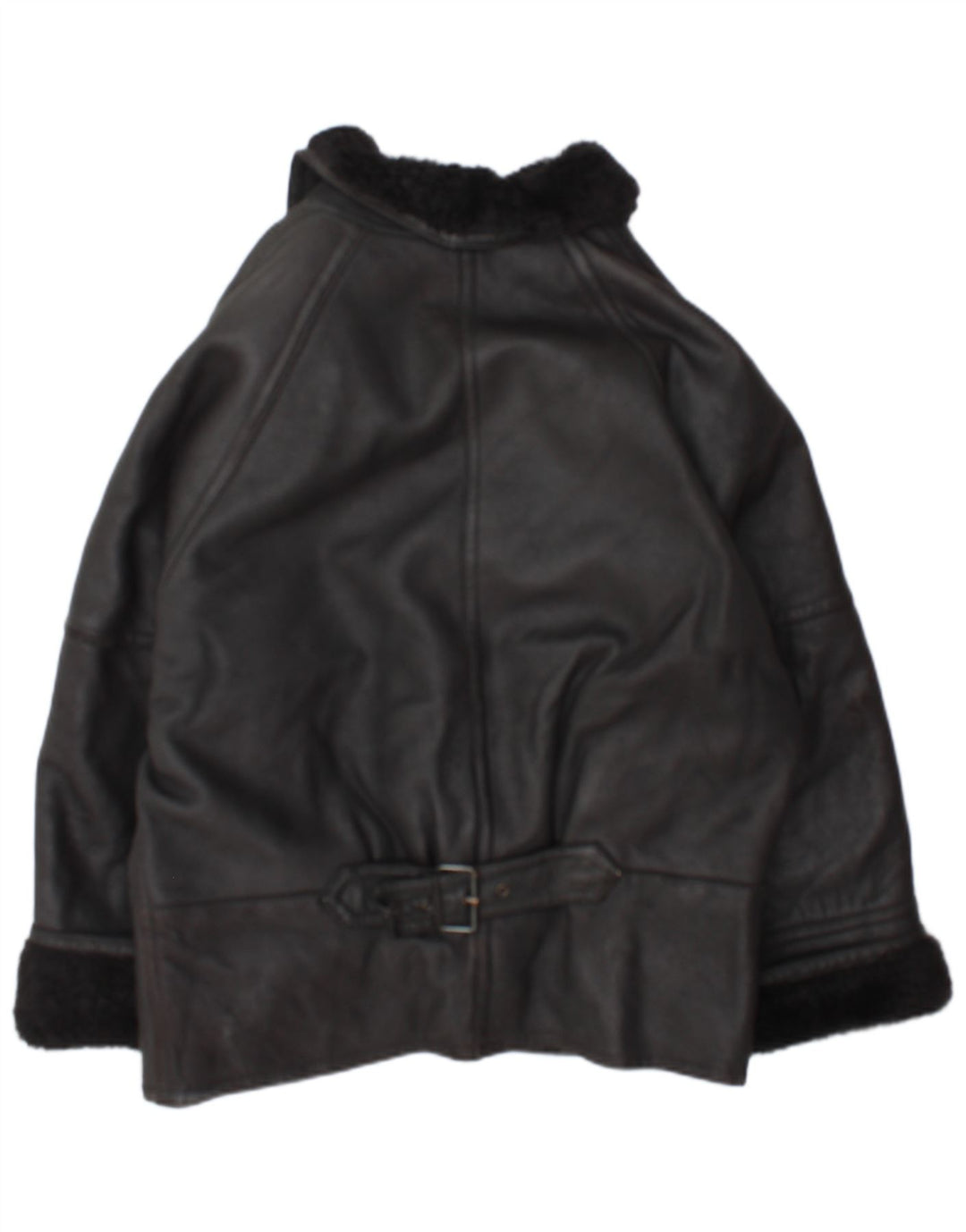 Jaqueta feminina vintage de shearling IT 46 grande shearling preto