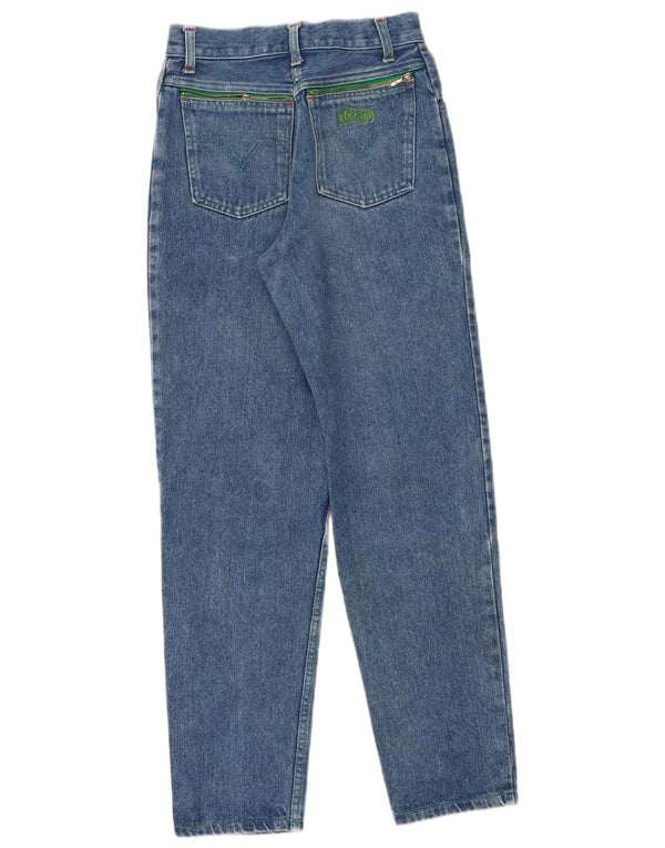 Calça jeans feminina country IT 40 pequena W24 L29 algodão azul