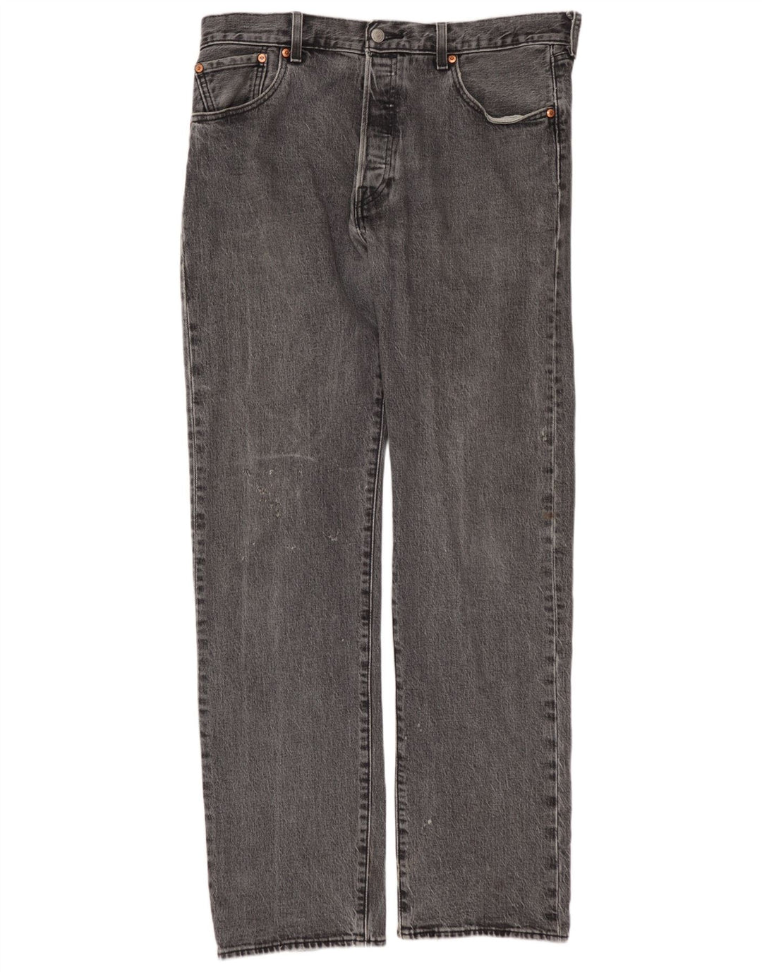 LEVI'S Masculino 501 Straight Jeans W34 L34 Cinza Algodão