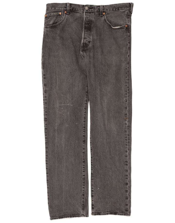 LEVI'S Masculino 501 Straight Jeans W34 L34 Cinza Algodão