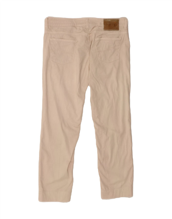 JACOB COHEN Womens Straight Casual Trousers W31 L27 Beige Cotton Vintage Jacob Cohen and Second-Hand Jacob Cohen from Messina Hembry 
