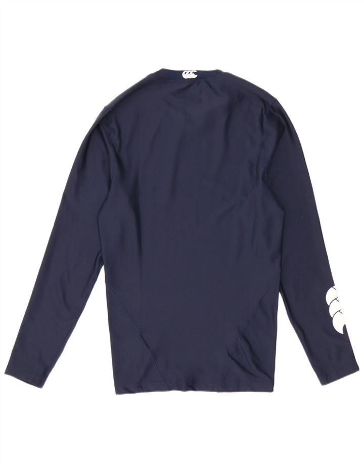 Top gráfico masculino Canterbury manga longa pequeno poliéster azul marinho