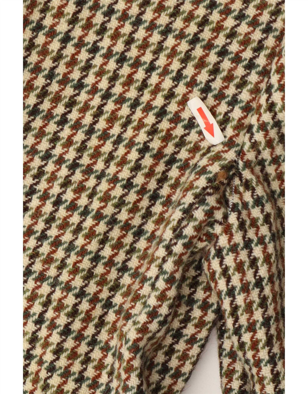 Jaqueta blazer longa masculina Harris Tweed Reino Unido 38 Houndstooth verde médio