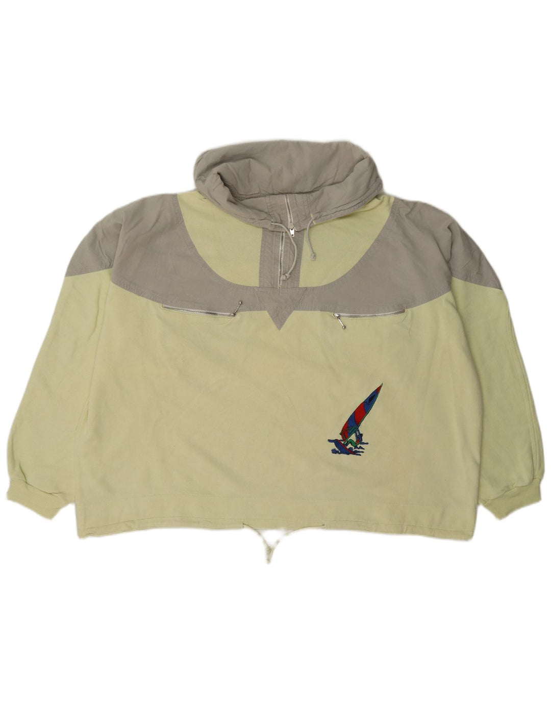 Suéter feminino vintage com estampa oversized UK 16 grande amarelo
