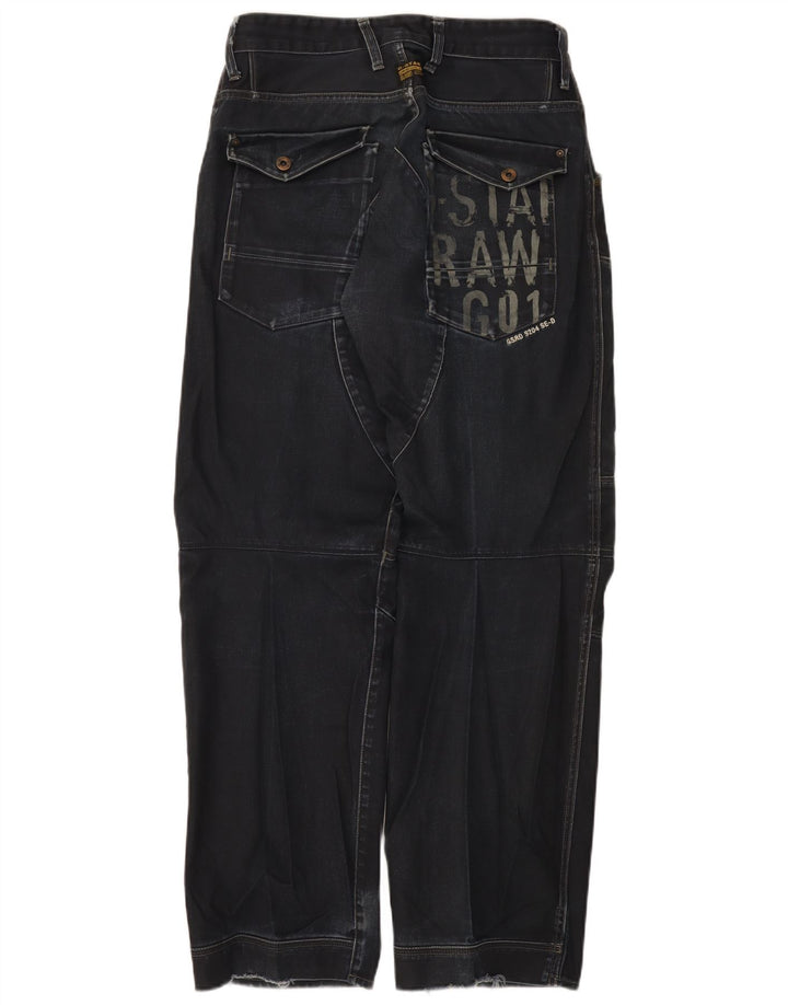 G-Star Mens 3301 Graphic Cargo Jeans W30 L33 Algodão Preto