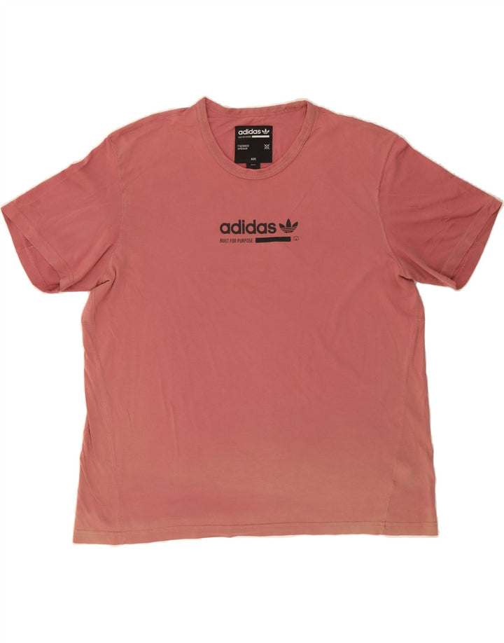 ADIDAS Mens Graphic T-Shirt Top XL Pink Cotton Vintage Adidas and Second-Hand Adidas from Messina Hembry 