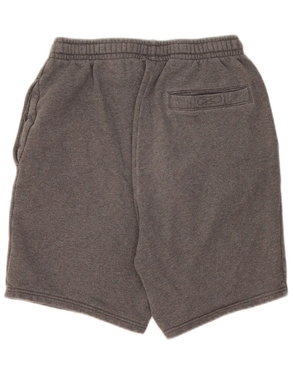 Shorts esportivos masculinos Lacoste tamanho 4 algodão manchado cinza médio