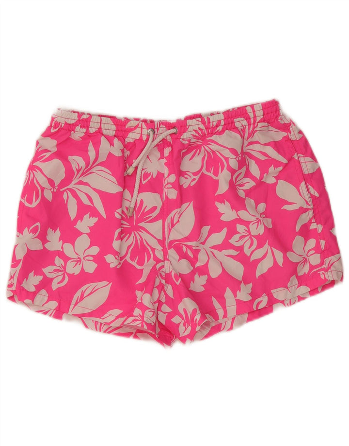 Zara Shorts esportivos masculinos grandes poliéster floral rosa