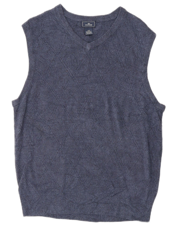 Dockers Mens Vest Tank Top Médio Azul Marinho Salpicado Acrílico