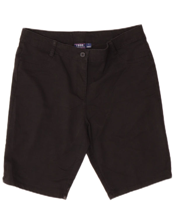 Shorts casuais femininos Izod 10-11 anos W30 algodão preto