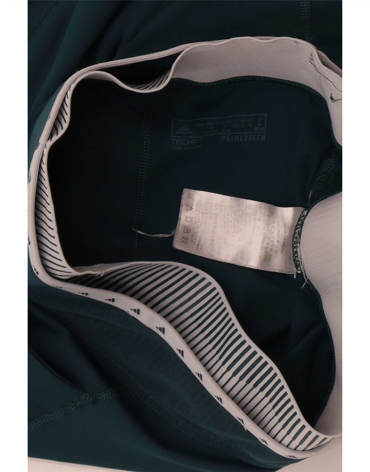 Adidas Womens Graphic Leggings UK 12/14 Médio Verde Colorblock Poliéster