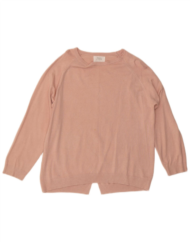 ZARA Suéter feminino com gola canoa 13-14 anos rosa