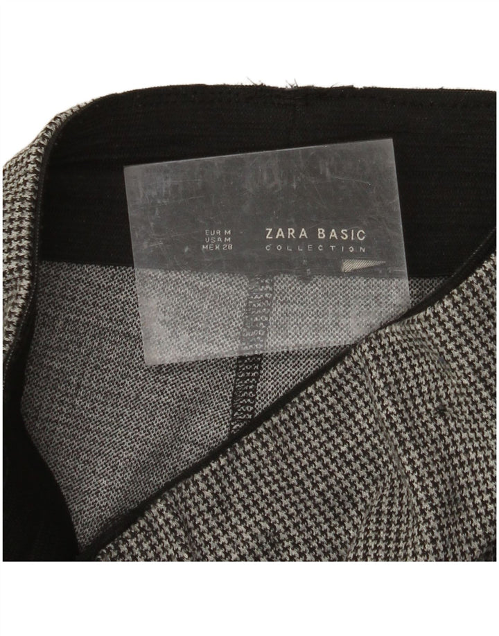 Leggings femininos ZARA UK 14 cinza médio Houndstooth
