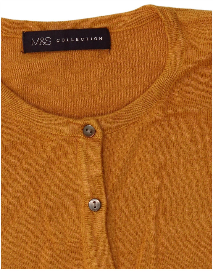 Suéter cardigã feminino Marks & Spencer Reino Unido 10 pequeno amarelo