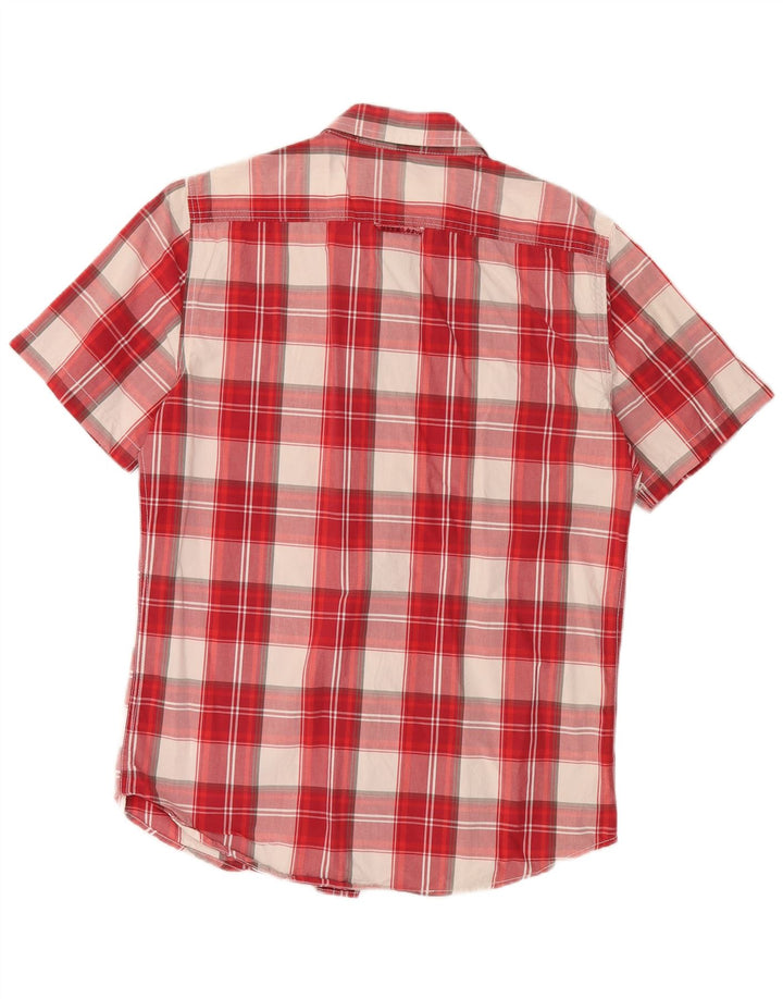 Camisa masculina de manga curta SUPERDRY XL algodão xadrez vermelho