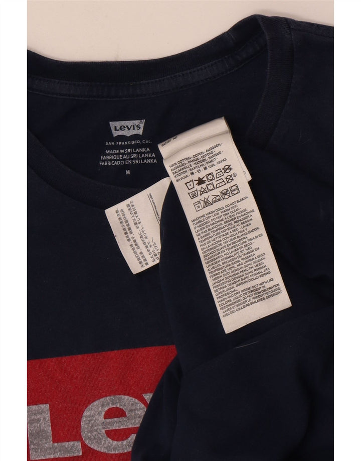 Camiseta gráfica masculina Levi's Top médio algodão azul marinho