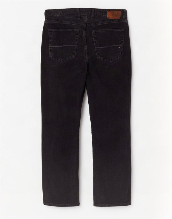 Calça masculina reta de veludo Tommy Hilfiger W33 L30 algodão azul marinho