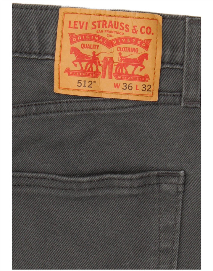 Calça jeans masculina Levi's 512 Slim Tapered W36 L32 cinza