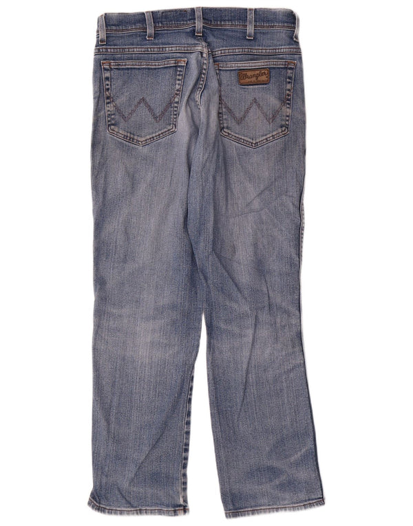 Wrangler Masculino Texas Stretch Straight Jeans W34 L30 Azul Algodão
