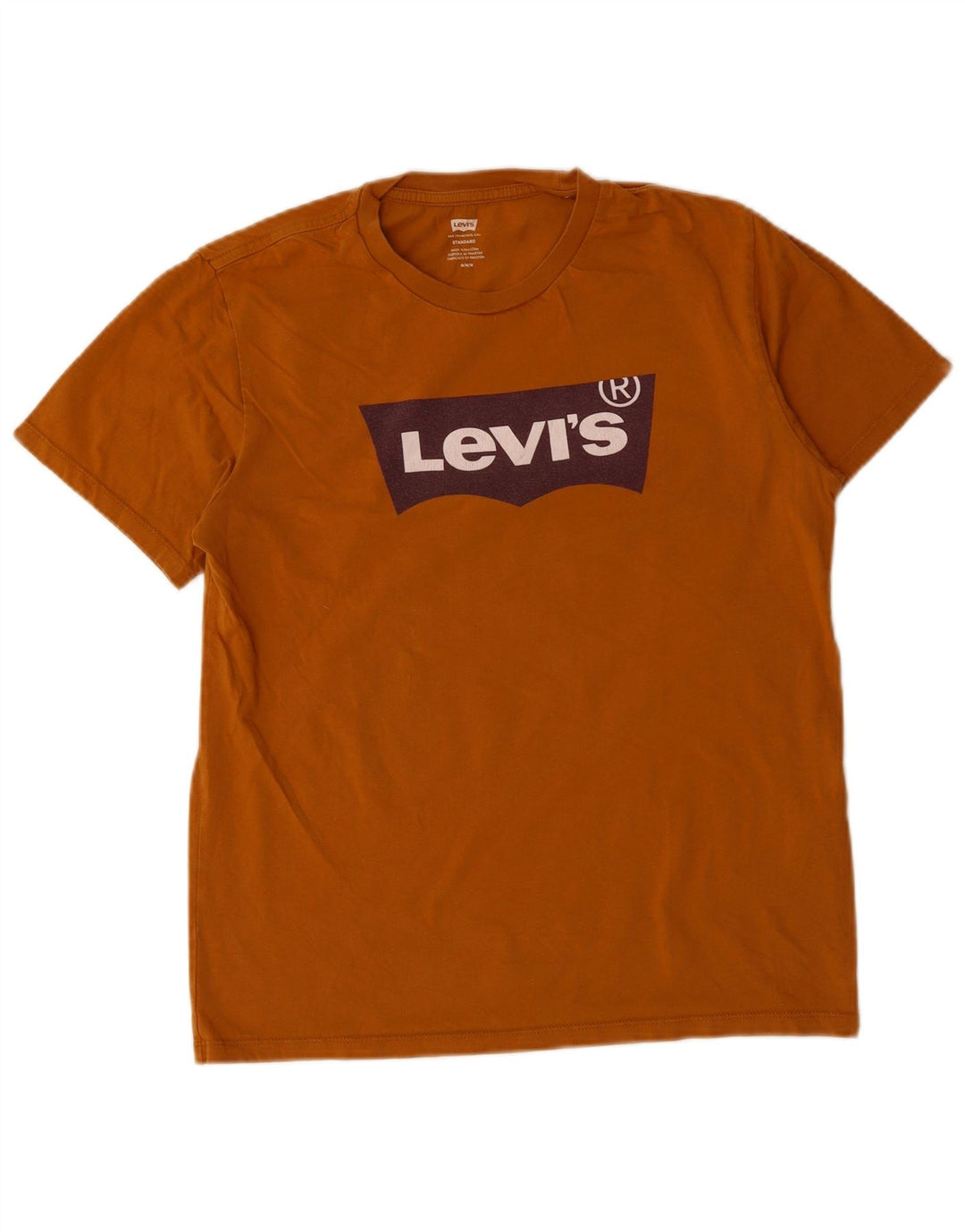 Camiseta masculina Levi's Standard Fit gráfica de algodão marrom médio