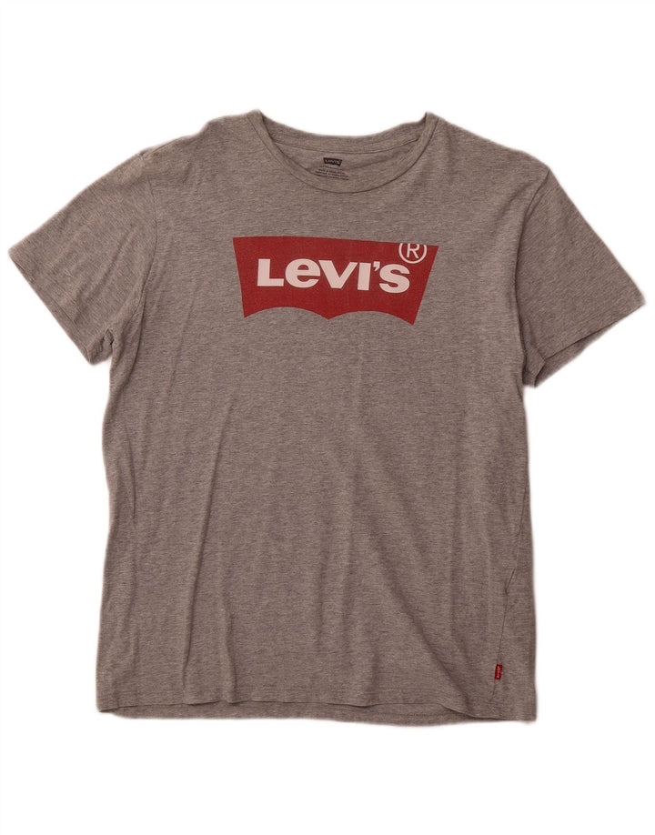 Camiseta gráfica masculina LEVI'S Top algodão cinza médio