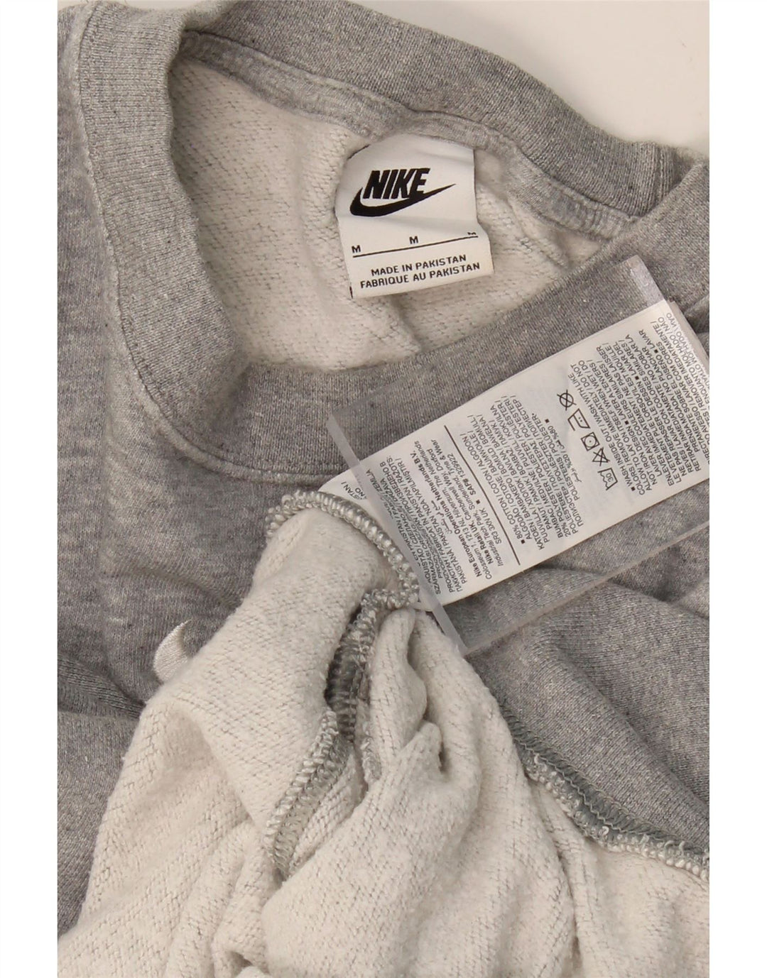 NIKE feminino oversized crop moletom jumper UK 14 médio cinza algodão