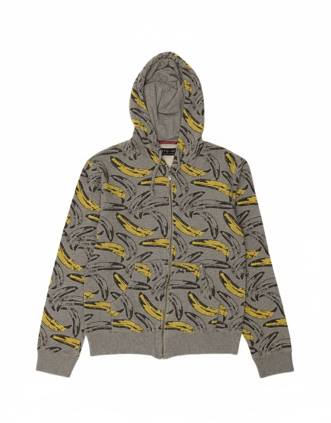 Suéter masculino PEPE JEANS By Andy Warhol com capuz e zíper pequeno cinza