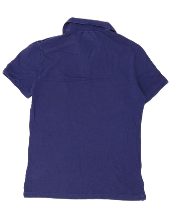Camisa polo masculina Lacoste Slim Fit tamanho 4 algodão azul médio