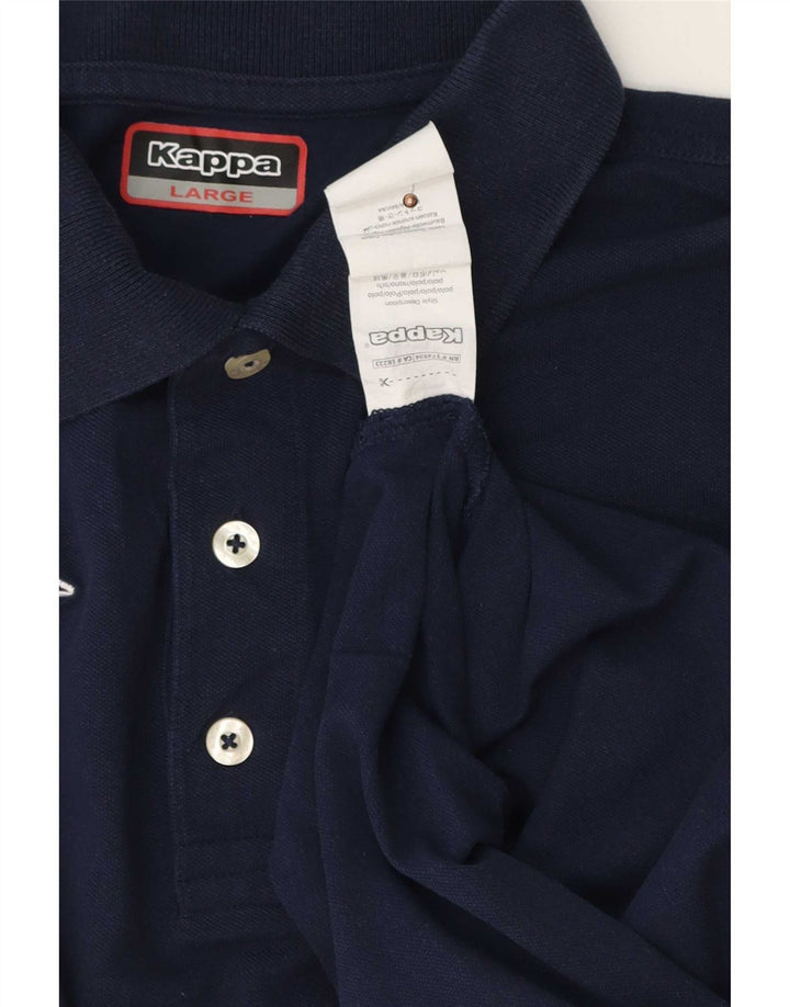 Camisa polo masculina Kappa grande algodão azul marinho