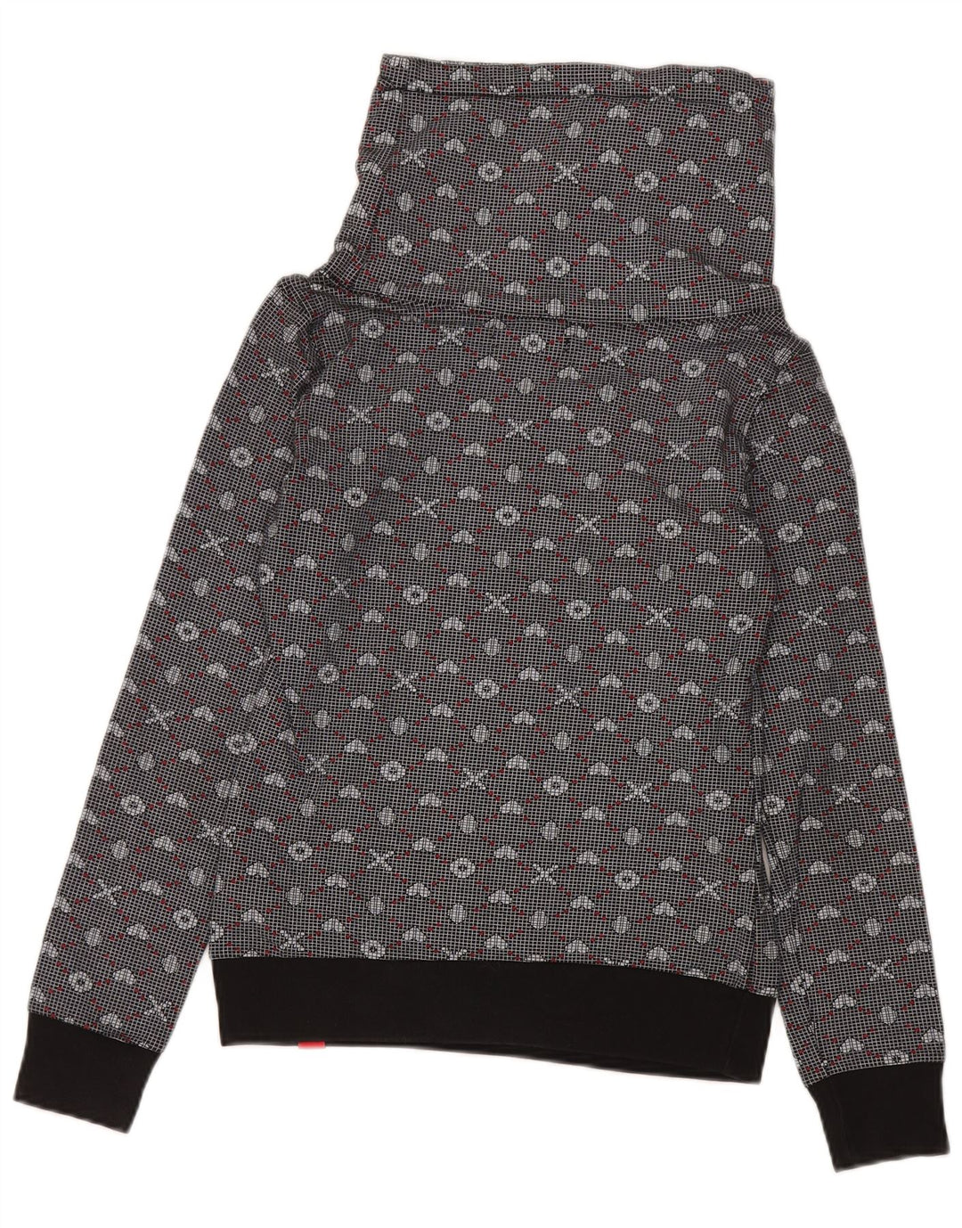 Converse feminino gráfico moletom jumper UK 12 médio cinza geométrico