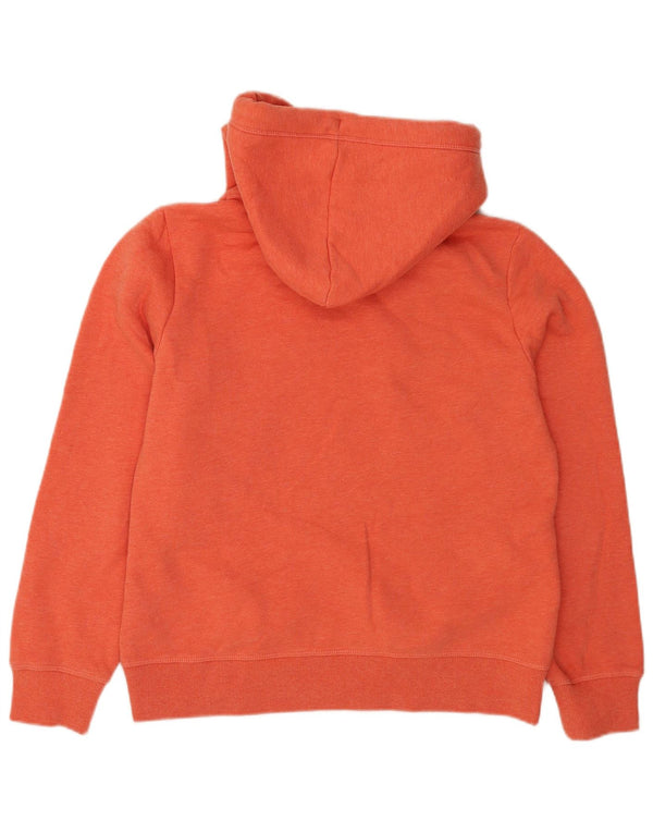 Suéter com capuz feminino Superdry UK 14 grande algodão laranja