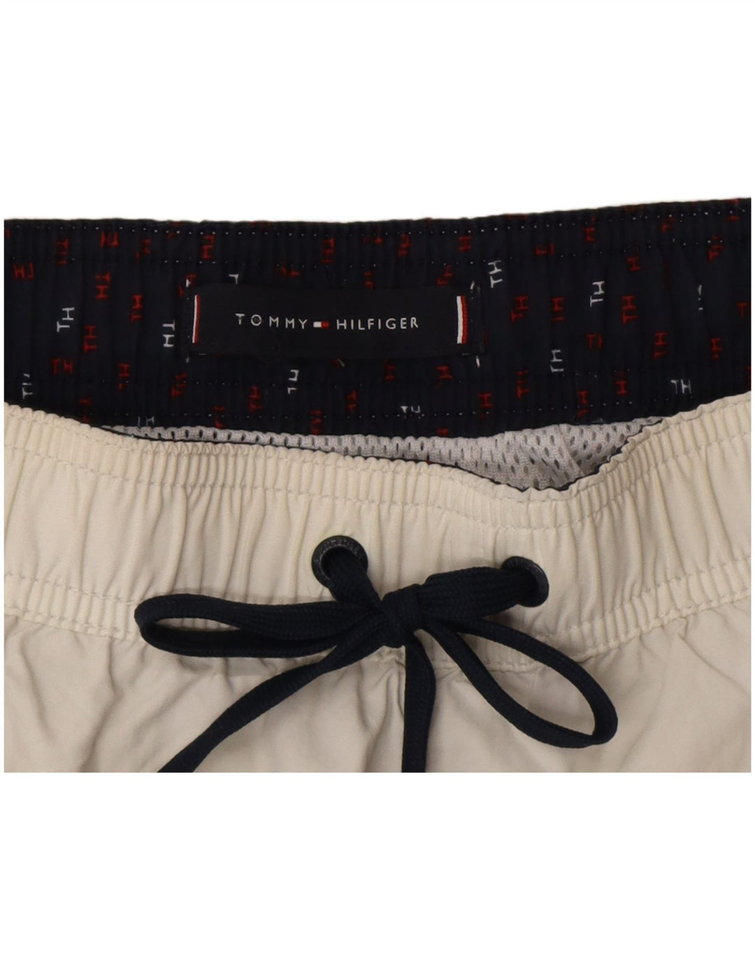 Shorts de natação masculino Tommy Hilfiger gráfico médio branco
