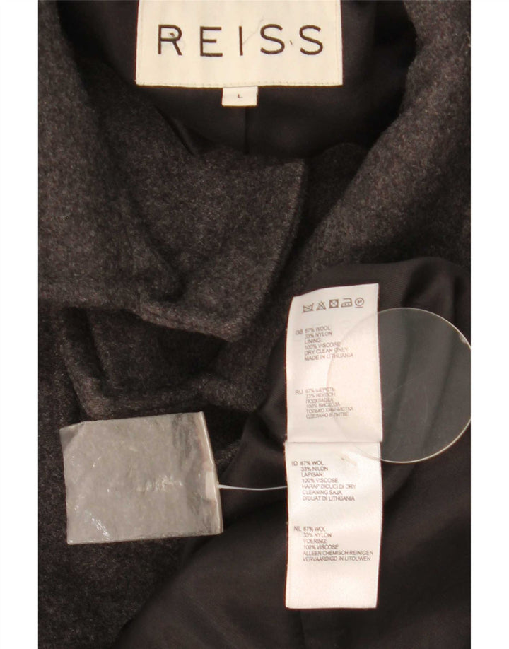 Sobretudo masculino Reiss UK 40 grande lã cinza
