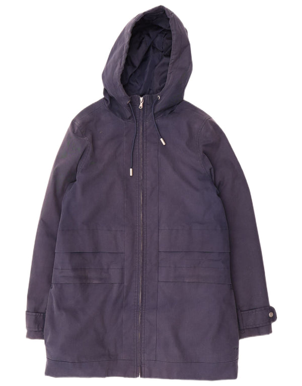 Jaqueta Parka feminina com capuz e capuz grande da Crew Clothing Reino Unido 10 pequena azul marinho