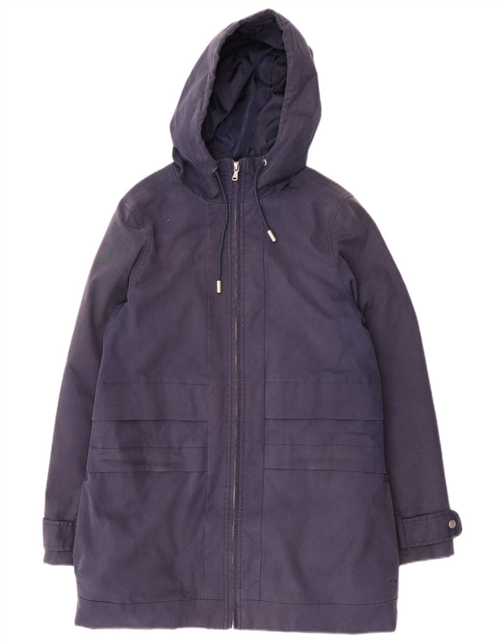 Jaqueta Parka feminina com capuz e capuz grande da Crew Clothing Reino Unido 10 pequena azul marinho