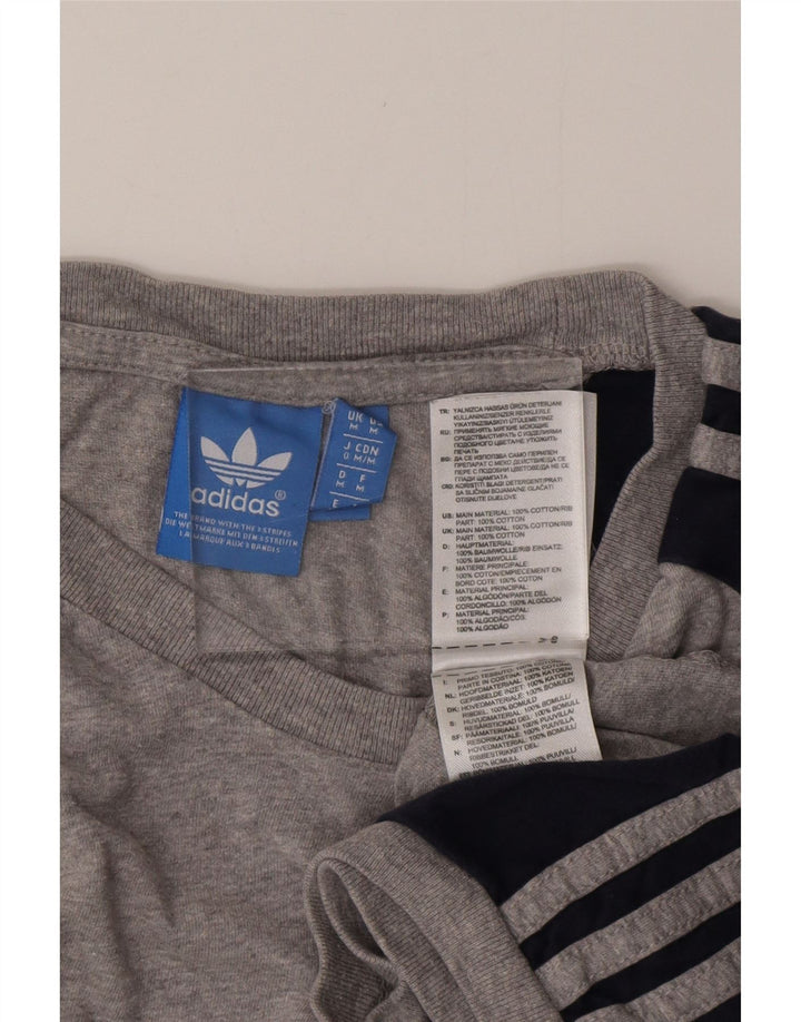 Camiseta feminina ADIDAS UK 14 cinza médio colorblock algodão