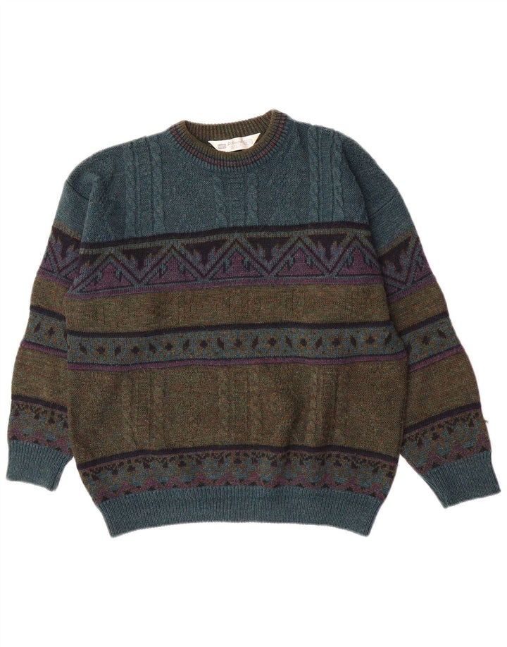 Suéter masculino St. Bernard com gola redonda EU 38/40 médio verde retrô
