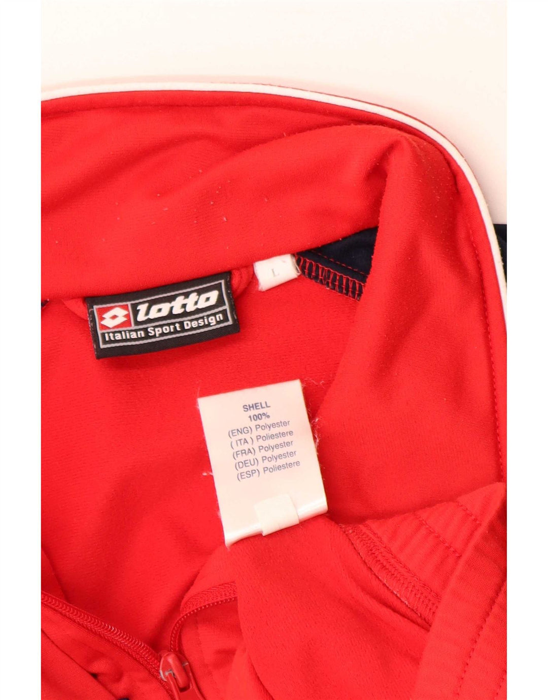 Lotto Mens Treino Top Jacket UK 40/42 Grande Poliéster Colorblock Vermelho