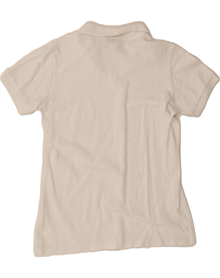 LES COPAINS Womens Polo Shirt IT 42 Medium White Cotton Vintage Les Copains and Second-Hand Les Copains from Messina Hembry 