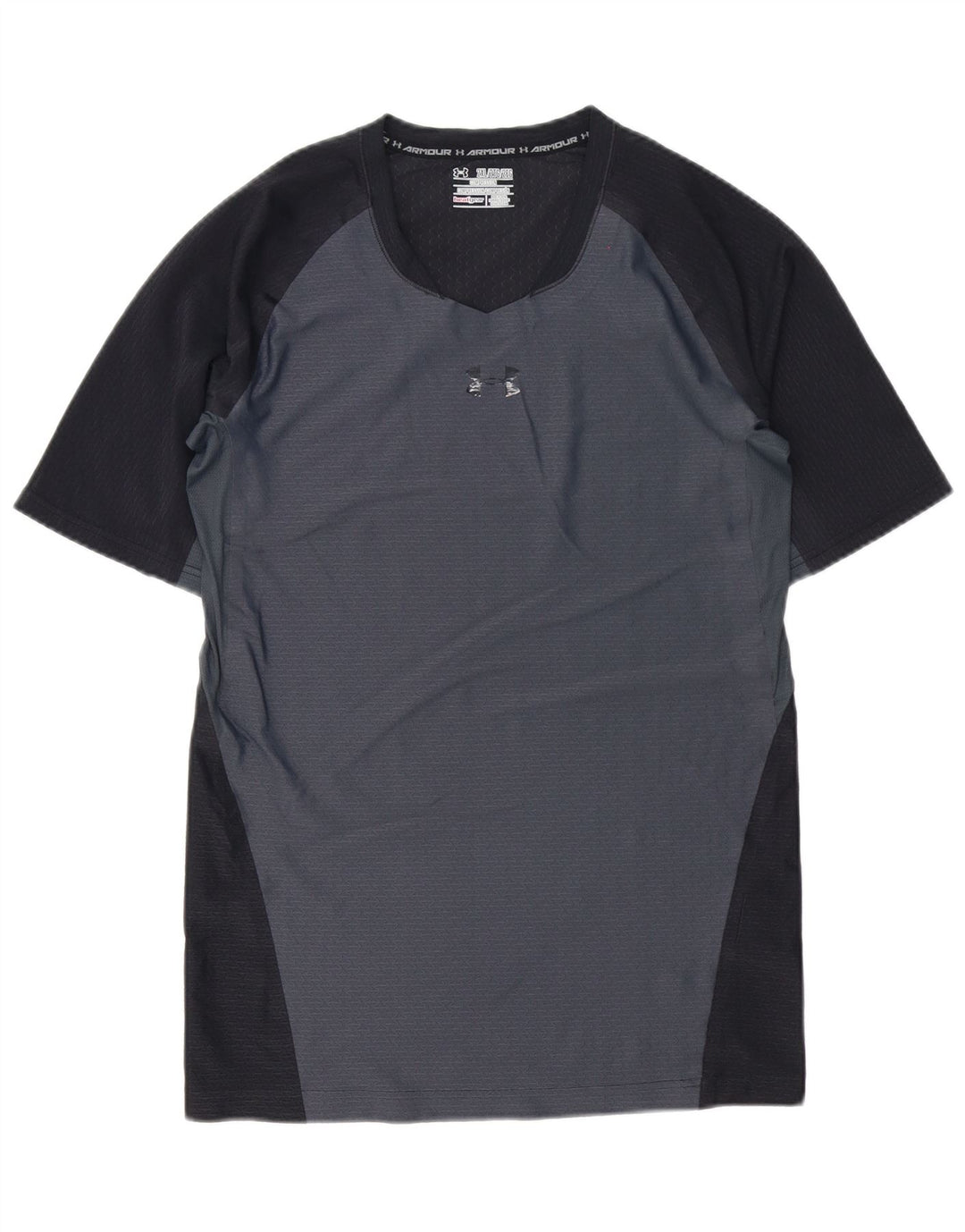 Camiseta de compressão masculina Under Armour Top 2XL cinza Colourblock poliéster