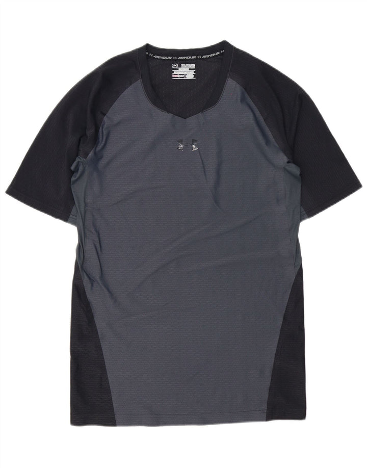 Camiseta de compressão masculina Under Armour Top 2XL cinza Colourblock poliéster