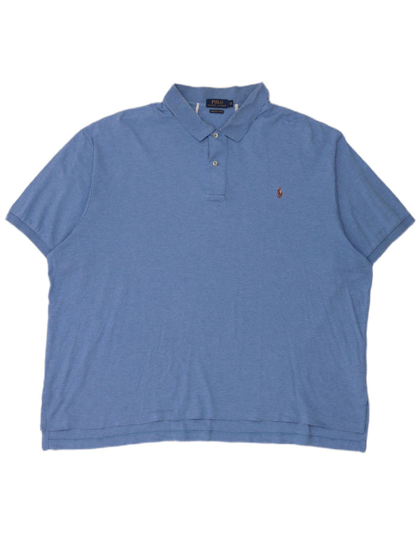 Camisa polo masculina grande Polo Ralph Lauren 3XL algodão manchado azul