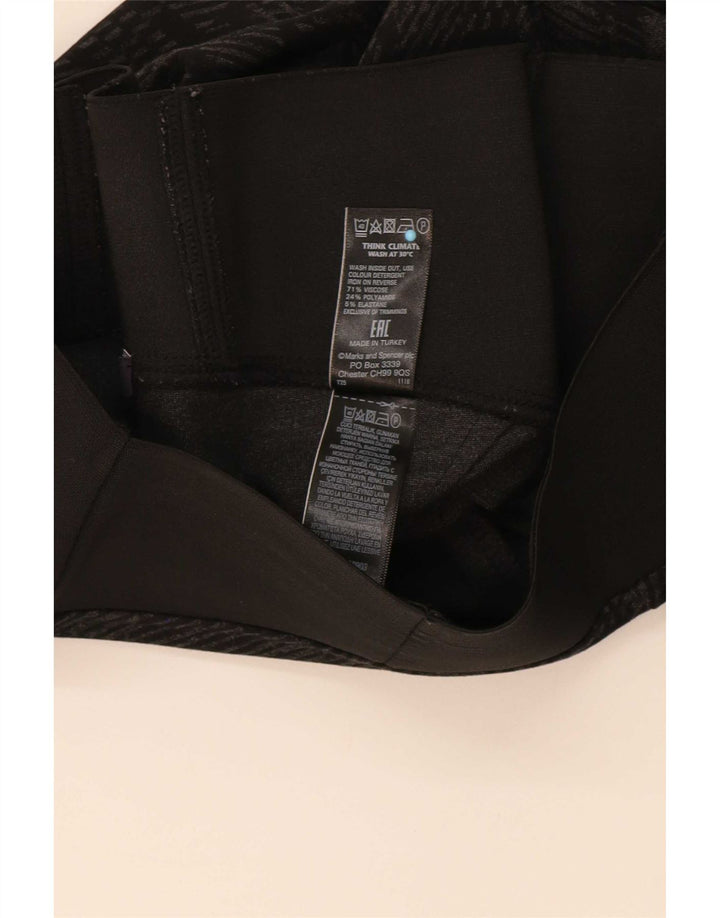 Leggings femininos Marks & Spencer Reino Unido 10 viscose geométrica preta pequena