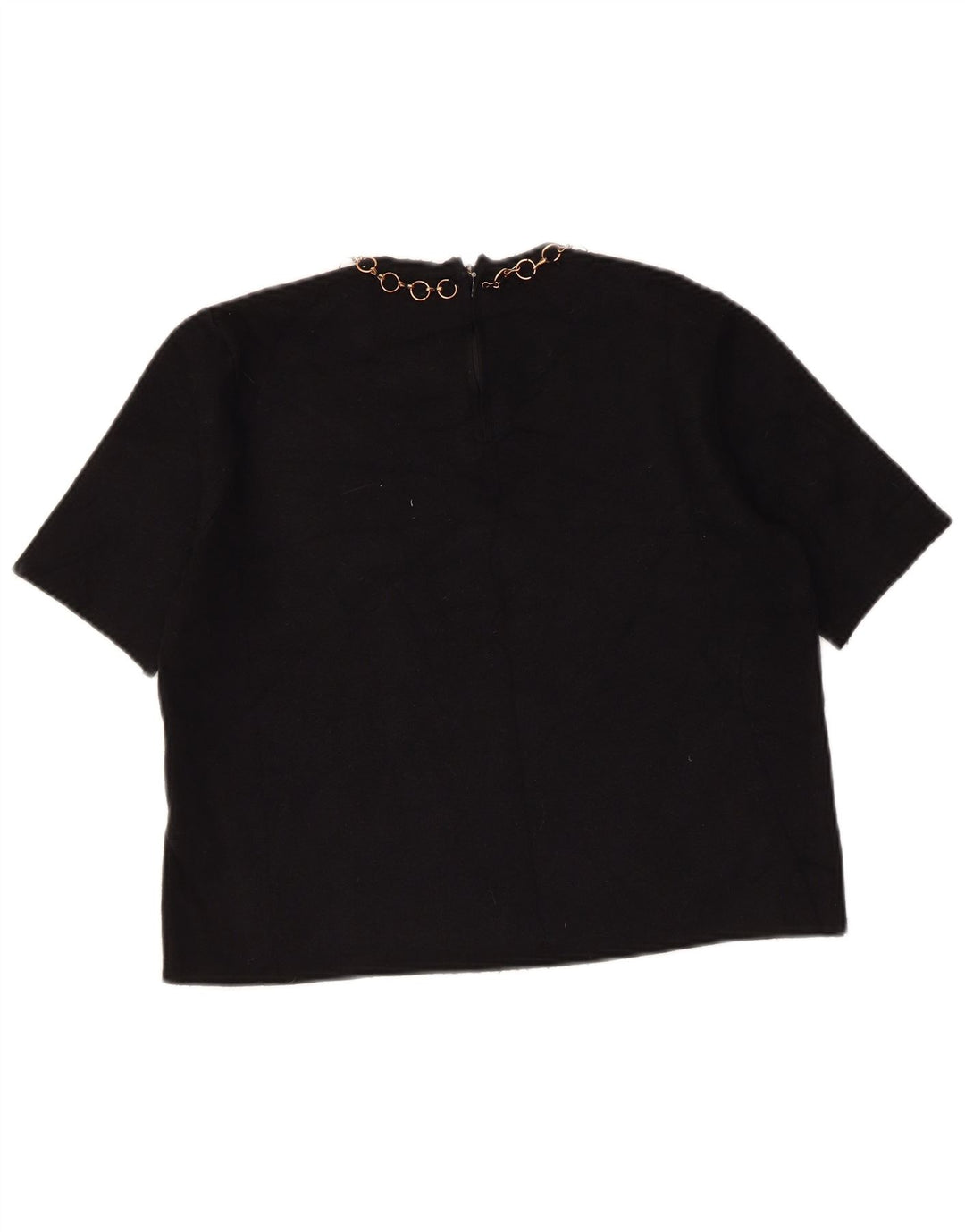 Blusa cropped feminina Zara UK 12 viscose preta média