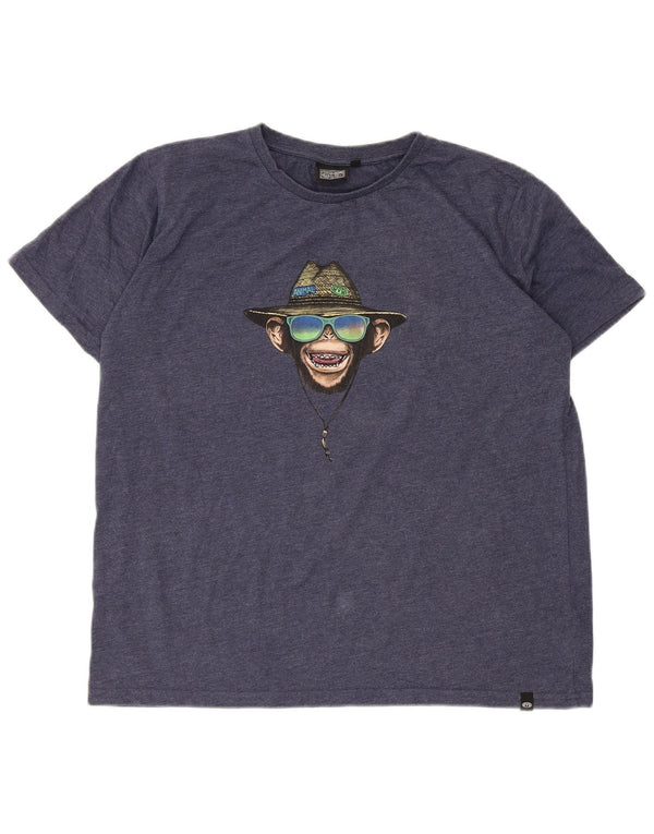 Camiseta Animal Boys Graphic Top 15-16 Anos Azul Marinho Algodão
